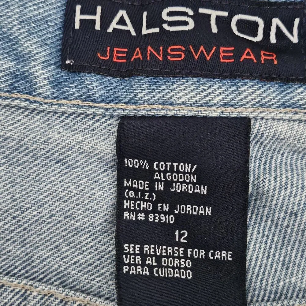 Halston Jeanswear Vintage High Waisted Denim Shorts Medium Wash Blue 90s... - Picture 4 of 8